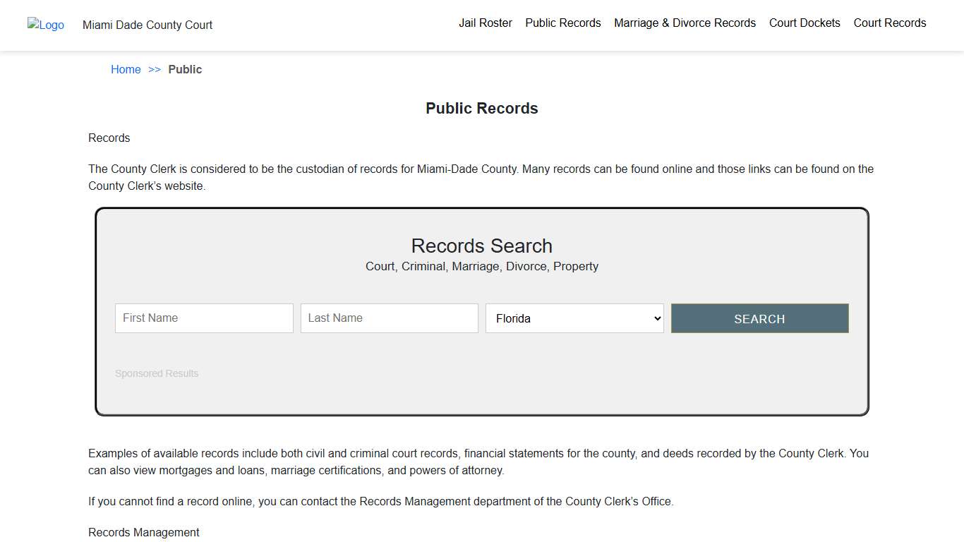 Public Records Miami Dade County Court